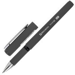 Ручка шариковая с грипом BRAUBERG &laquo;VIVID&raquo;, СИНЯЯ, SOFT TOUCH покрытие, узел 0,7 мм, линия письма 0,35 мм, 144396