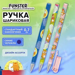 Ручка шариковая с принтом FUNSTER STICK &laquo;КОТ-ЭНТУЗИАСТ&raquo;, СИНЯЯ, SOFT TOUCH покрытие, узел 0,7 мм, линия 0,35 мм, 144398