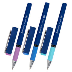 Ручка шариковая с грипом BRAUBERG &laquo;VIVID PASTEL&raquo;, СИНЯЯ, SOFT TOUCH покрытие, узел 0,7 мм, линия письма 0,35 мм, 144399