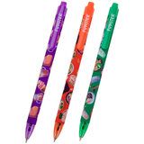 Ручка шариковая автоматическая с принтом FUNSTER "TASTY FOOD", корпус soft-touch, СИНЯЯ, пишущий узел 0,7 мм, линия письма 0,35 мм, 144403