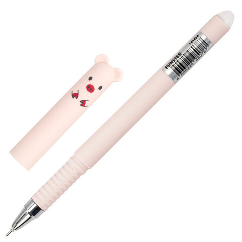 Ручка стираемая гелевая FUNSTER (ФАНСТЕР) "CUTE ANIMALS", СИНЯЯ, корпус soft-touch ассорти, узел 0,5 мм, линия письма 0,35 мм, 144434 - фото 7