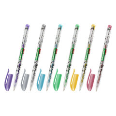 Ручки гелевые МЕТАЛЛИК BRAUBERG KIDS &laquo;CUTE ANIMALS&raquo;, НАБОР 6 ЦВЕТОВ, корпус с печатью, узел 1 мм, линия письма 0,7 мм, 144440