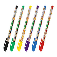 Ручки гелевые КЛАССИЧЕСКИЕ BRAUBERG KIDS &laquo;CUTE ANIMALS&raquo;, НАБОР 6 ЦВЕТОВ, корпус с печатью, узел 1 мм, линия письма 0,7 мм, 144441