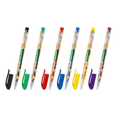 Ручки гелевые КЛАССИЧЕСКИЕ BRAUBERG KIDS &laquo;CUTE ANIMALS&raquo;, НАБОР 6 ЦВЕТОВ, корпус с печатью, узел 1 мм, линия письма 0,7 мм, 144441