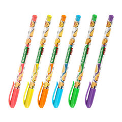 Ручки гелевые НЕОНОВЫЕ BRAUBERG KIDS &laquo;CUTE ANIMALS&raquo;, НАБОР 6 ЦВЕТОВ, корпус с печатью, узел 1 мм, линия письма 0,7 мм, 144442