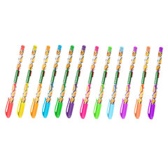 Ручки гелевые НЕОНОВЫЕ BRAUBERG KIDS &laquo;CUTE ANIMALS&raquo;, НАБОР 12 ЦВЕТОВ, корпус с печатью, узел 1 мм, линия письма 0,7 мм, 144444