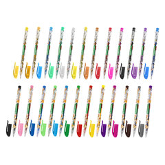 Ручки гелевые BRAUBERG KIDS &laquo;CUTE ANIMALS&raquo;, НАБОР 24 ЦВЕТА, корпус с печатью, узел 1 мм, линия письма 0,7 мм, 144447