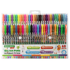 Ручки гелевые BRAUBERG KIDS &laquo;CUTE ANIMALS&raquo;, НАБОР 60 ЦВЕТОВ, корпус с печатью, узел 1 мм, линия письма 0,7 мм, 144450