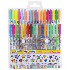 Ручки гелевые ЮНЛАНДИЯ, НАБОР 36 ЦВЕТОВ, узел 1 мм, линия письма 0,5 мм, 144451