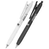 Ручка шариковая автоматическая С УДЛИНЕННЫМ ГРИПОМ BRAUBERG "BLACK & WHITE", СИНЯЯ, пишущий узел 0,5 мм, линия письма 0,35 мм, 144462