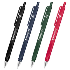 Ручка шариковая автоматическая BRAUBERG &laquo;TRIOS PRO COLOR&raquo;, СИНЯЯ, трехгранный корпус, пишущий узел 0,5 мм, линия письма 0,35 мм, 144464