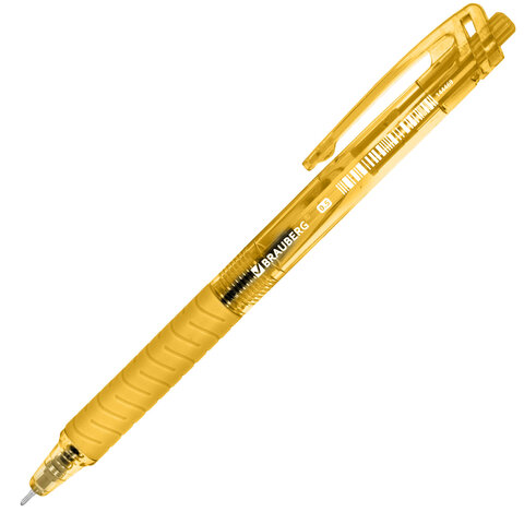 Ручка шариковая автоматическая с грипом BRAUBERG "CLASSIC DARK COLOR", СИНЯЯ, ассорти, пишущий узел 0,5 мм, линия письма 0,35 мм, 144469 - фото 6