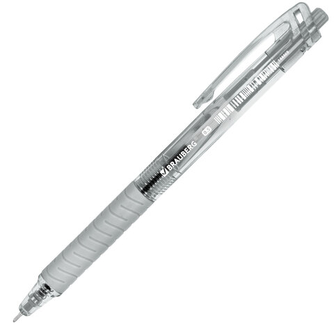 Ручка шариковая автоматическая с грипом BRAUBERG "CLASSIC DARK COLOR", СИНЯЯ, ассорти, пишущий узел 0,5 мм, линия письма 0,35 мм, 144469 - фото 2