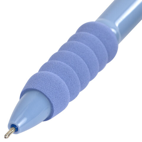 Ручка шариковая автоматическая BRAUBERG "MAXI SPONGE", мягкий грип, СИНЯЯ, пишущий узел 0,5 мм, линия письма 0,35 мм, 144471 - фото 3