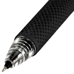Ручка гелевая автоматическая BRAUBERG &laquo;X-WRITER 1700&raquo; УВЕЛИЧЕННАЯ ДЛИНА ПИСЬМА 1700 м, ЧЁРНАЯ, игольчатый узел 0,5 мм, линия 0,35 мм, 144472