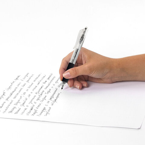 Ручка гелевая автоматическая BRAUBERG "X-WRITER 1700" УВЕЛИЧЕННАЯ ДЛИНА ПИСЬМА 1700 м, ЧЁРНАЯ, игольчатый узел 0,5 мм, линия 0,35 мм, 144472 - фото 7