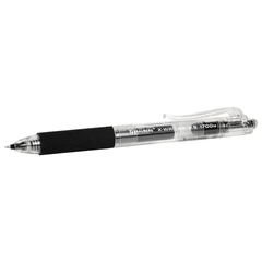 Ручка гелевая автоматическая BRAUBERG &laquo;X-WRITER 1700&raquo; УВЕЛИЧЕННАЯ ДЛИНА ПИСЬМА 1700 м, ЧЁРНАЯ, игольчатый узел 0,5 мм, линия 0,35 мм, 144472