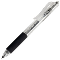 Ручка гелевая автоматическая BRAUBERG &laquo;X-WRITER 1700&raquo; УВЕЛИЧЕННАЯ ДЛИНА ПИСЬМА 1700 м, ЧЁРНАЯ, игольчатый узел 0,5 мм, линия 0,35 мм, 144472