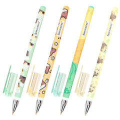 Ручка шариковая с принтом BRAUBERG &laquo;МИЛЫЕ КОТЫ&raquo;, СИНЯЯ, SOFT TOUCH покрытие, узел 0,7 мм, линия письма 0,35 мм, 144478