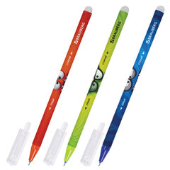 Ручка стираемая гелевая, кросс-серия &laquo;МОНСТРИКИ&raquo;, BRAUBERG, СИНЯЯ, корпус ассорти, игольчатый наконечник 0,5 мм, линия 0,35 мм, 144484