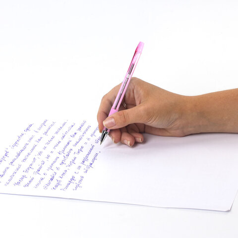 Ручка шариковая масляная с грипом, кросс-серия PASTEL, BRAUBERG, СИНЯЯ, стандартный узел 0,5 мм, линия письма 0,25 мм, 144488 - фото 12