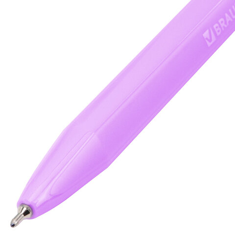 Ручка шариковая автоматическая BRAUBERG "TRIOS PASTEL COLOR", СИНЯЯ, корпус ассорти, пишущий узел 0,5 мм, линия письма 0,3 мм, 144496 - фото 8
