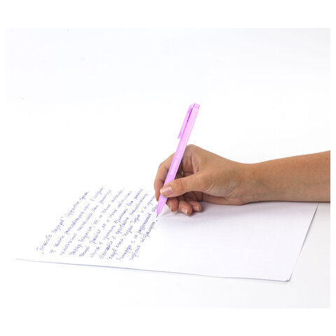 Ручка шариковая автоматическая BRAUBERG "TRIOS PASTEL COLOR", СИНЯЯ, корпус ассорти, пишущий узел 0,5 мм, линия письма 0,3 мм, 144496 - фото 11