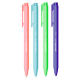 Ручка шариковая автоматическая BRAUBERG "TRIOS BRIGHT COLOR", корпус ассорти, СИНЯЯ, пишущий узел 0,5 мм, линия письма 0,3 мм, 144497