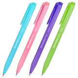 Ручка шариковая автоматическая BRAUBERG "TRIOS BRIGHT COLOR", корпус ассорти, СИНЯЯ, пишущий узел 0,5 мм, линия письма 0,3 мм, 144497