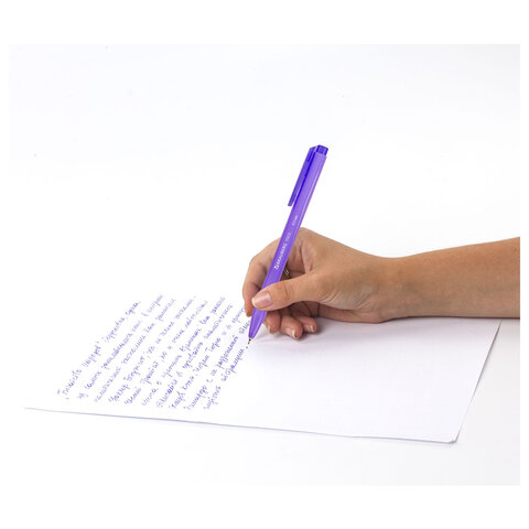 Ручка шариковая автоматическая BRAUBERG "TRIOS BRIGHT COLOR", корпус ассорти, СИНЯЯ, пишущий узел 0,5 мм, линия письма 0,3 мм, 144497 - фото 11