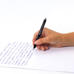 Ручка шариковая автоматическая BRAUBERG &laquo;OIL-BASE BLACK&raquo;, СИНЯЯ, пишущий узел 0,5 мм, линия письма 0,35 мм, 144499