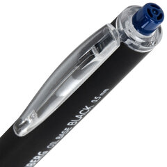 Ручка шариковая автоматическая BRAUBERG &laquo;OIL-BASE BLACK&raquo;, СИНЯЯ, пишущий узел 0,5 мм, линия письма 0,35 мм, 144499