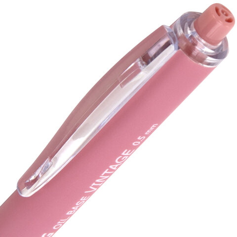 Ручка шариковая автоматическая BRAUBERG "OIL-BASE VINTAGE", корпус ассорти, СИНЯЯ, пишущий узел 0,5 мм, линия письма 0,3 мм, 144500 - фото 8