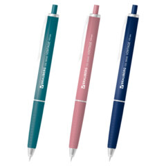 Изображение товара Ручка шариковая автоматическая BRAUBERG «OIL-BASE VINTAGE», корпус ассорти, СИНЯЯ, пишущий узел 0,5 мм, линия письма 0,3 мм, 144500