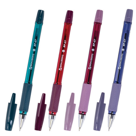 Ручка шариковая BRAUBERG BP-GT MORANDI, СИНЯЯ, корпус ассорти, пишущий узел 0,7 мм, линия письма 0,35 мм, 144504