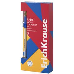 Ручка шариковая масляная с грипом ERICH KRAUSE &laquo;L-30&raquo; Gold Stick&Grip, СИНЯЯ, 0,7 мм, линия 0,26 мм, 61041