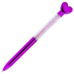 Ручка поворотная с топпером шариковая FUNSTER &laquo;SHINY HEART&PAW&raquo;, СИНЯЯ, ассорти, пишущий узел 0,7 мм, 144519