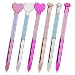 Ручка поворотная с топпером шариковая FUNSTER &laquo;SHINY HEART&PAW&raquo;, СИНЯЯ, ассорти, пишущий узел 0,7 мм, 144519