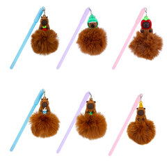 Ручка с пушистой подвеской шариковая FUNSTER (ФАНСТЕР) &laquo;FLUFFY CAPY&raquo;, СИНЯЯ, пишущий узел 0,7 мм, 144521