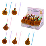 Ручка с пушистой подвеской шариковая FUNSTER "FLUFFY CAPY", СИНЯЯ, пишущий узел 0,7 мм, 144521