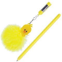 Ручка с пушистой подвеской шариковая FUNSTER (ФАНСТЕР) "YES, DUCK", СИНЯЯ, пишущий узел 0,7 мм, 144523