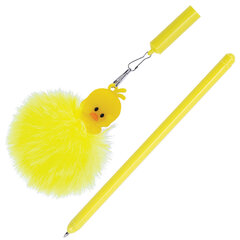 Ручка с пушистой подвеской шариковая FUNSTER (ФАНСТЕР) "YES, DUCK", СИНЯЯ, пишущий узел 0,7 мм, 144523