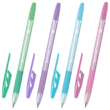 Ручки шариковые с грипом BRAUBERG "ULTRA GT PASTEL", НАБОР 8 ШТУК, СИНИЕ, узел 0,7 мм, линия 0,35 мм, 144532