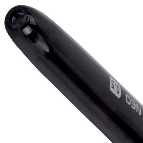 Ручка гелевая с грипом BRAUBERG "NEO", ЧЕРНАЯ, пишущий узел 0,5 мм, линия письма 0,35 мм, 144537