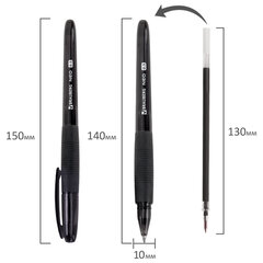 Ручка гелевая с грипом BRAUBERG &laquo;NEO&raquo;, ЧЕРНАЯ, пишущий узел 0,5 мм, линия письма 0,35 мм, 144537