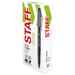Ручка гелевая STAFF &laquo;COLLEGE&raquo;, ЧЕРНАЯ, игольчатый узел 0,5 мм, линия письма 0,35 мм, 144538