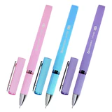 Ручка гелевая с грипом BRAUBERG "VIVID PASTEL", СИНЯЯ, корпус ассорти, игольчатый узел 0,5 мм, линия письма 0,35 мм, 144539