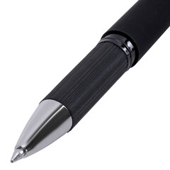 Ручка гелевая с грипом BRAUBERG &laquo;BLACK VIVID&raquo;, ЧЕРНАЯ, корпус SOFT-TOUCH, пишущий узел 0,5 мм, линия письма 0,35 мм, 144541