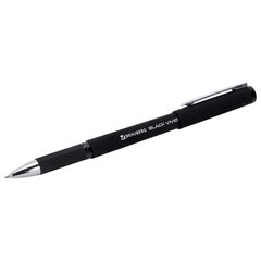 Ручка гелевая с грипом BRAUBERG &laquo;BLACK VIVID&raquo;, ЧЕРНАЯ, корпус SOFT-TOUCH, пишущий узел 0,5 мм, линия письма 0,35 мм, 144541