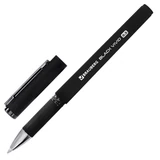 Ручка гелевая с грипом BRAUBERG "BLACK VIVID", ЧЕРНАЯ, корпус SOFT-TOUCH, пишущий узел 0,5 мм, линия письма 0,35 мм, 144541